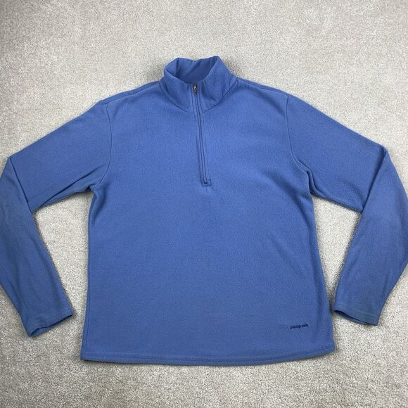 Patagonia Capilene Pullover Men's Small Blue 1/2 Zip Fleece Mock Neck Sweater - Picture 1 of 16
